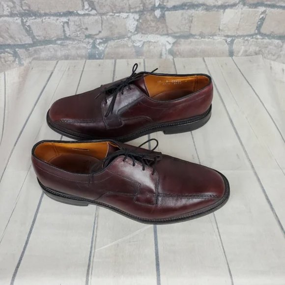 Allen Edmonds Hillcrest Burgundy Leather Lace Up Bicycle Toe Blucher Size 10D - Picture 6 of 16